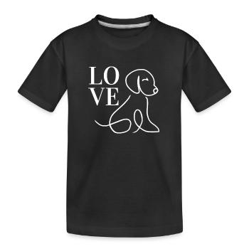 Love Dog - Kinder Premium Bio T-Shirt - Schwarz - Vorne