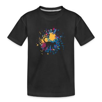 Éclaboussure de couleur de singe - T-shirt bio Premium Enfant - noir - Devant