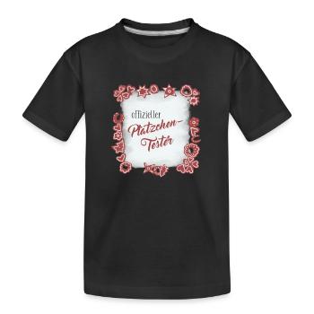 Offizieller Plätzchen Tester - Kinder Premium Bio T-Shirt - Schwarz - Vorne