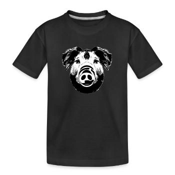 porc doux porcs porcs animaux animaux 11 - T-shirt bio Premium Enfant - noir - Devant