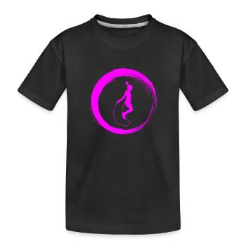 Sporty Hobby Leidenschaft Seilspringen - Kinder Premium Bio T-Shirt - Schwarz - Vorne