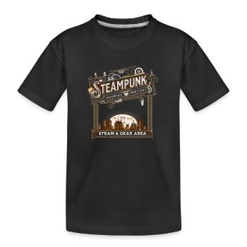 Vintage Steampunk - Zahnräder und Dampf - Kinder Premium Bio T-Shirt - Schwarz - Vorne