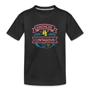 FREUNDLICHKEIT, WENN ANSTECKEND - Kinder Premium Bio T-Shirt - Schwarz - Vorne