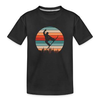 Snowboarder Wintersport Schnee - Kinder Premium Bio T-Shirt - Schwarz - Vorne