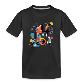Abstraktes geometrisches Design - Kinder Premium Bio T-Shirt - Schwarz - Vorne