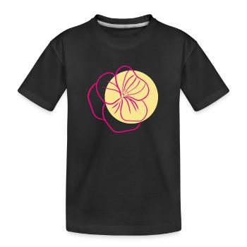 Flower Blume Pflanze - Kinder Premium Bio T-Shirt - Schwarz - Vorne