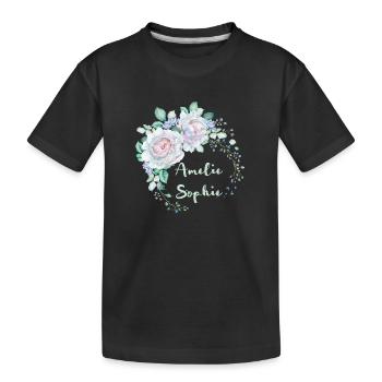 For Amelie Sophie - Kids' Premium Organic T-Shirt - black - Front