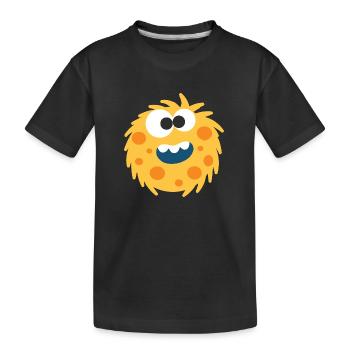 Monstre jaune moelleux - T-shirt bio Premium Enfant - noir - Devant