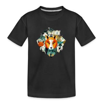Les animaux géométriques n 2 - T-shirt bio Premium Enfant - noir - Devant