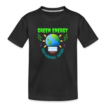 Green energy, sustainable future - Kids' Premium Organic T-Shirt - black - Front