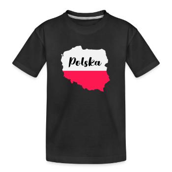 Poland Polska - Kids' Premium Organic T-Shirt - black - Front