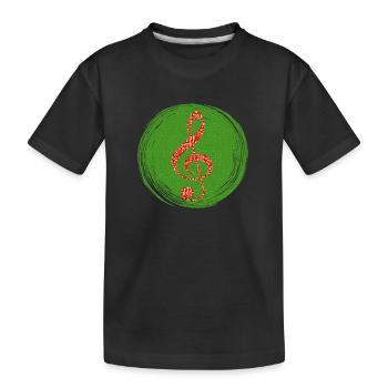 Joyeux Noël Mélodie festive verte - T-shirt bio Premium Enfant - noir - Devant