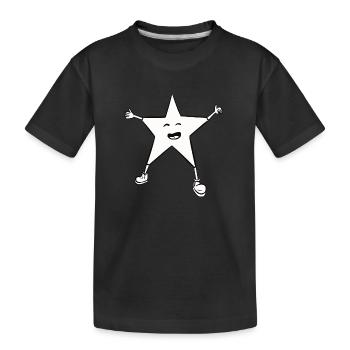 Étoile de noel, mignonne avec un sourire - T-shirt bio Premium Enfant - noir - Devant