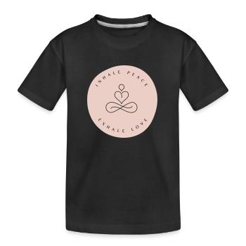 Atme Frieden ein, atme Liebe aus - Kinder Premium Bio T-Shirt - Schwarz - Vorne