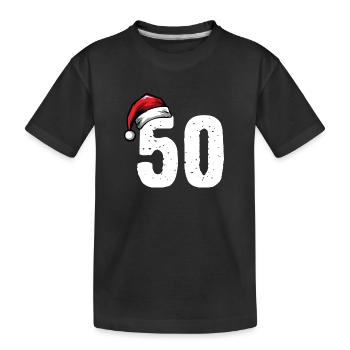 50 Numéro de Noël - T-shirt bio Premium Enfant - noir - Devant