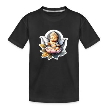 bébé Bouddha - meditation yoga relaxation - T-shirt bio Premium Enfant - noir - Devant