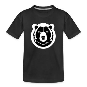 Un ours fort et duveteux dans une traque comique - T-shirt bio Premium Enfant - noir - Devant