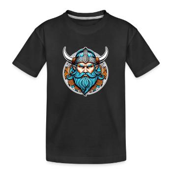 Wikinger Odin Thor Walhalla - Kinder Premium Bio T-Shirt - Schwarz - Vorne