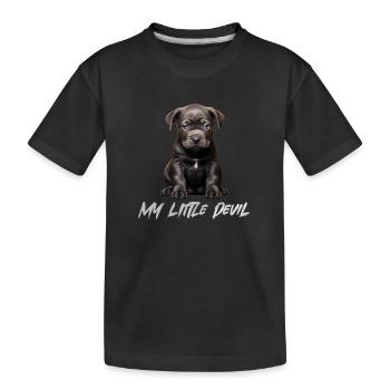Blue Line Chien Pitbull Bébé Mon Petit Diable - T-shirt bio Premium Enfant - noir - Devant