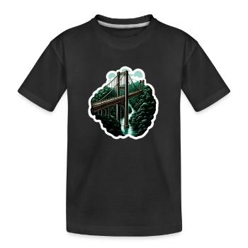 Jungle bridge - Kinder Premium Bio T-Shirt - Schwarz - Vorne