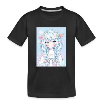 elfe, anime, fille, otaku, kawaii, mignon - T-shirt bio Premium Enfant - noir - Devant