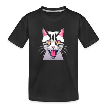 Angry Cat - Kids' Premium Organic T-Shirt - black - Front