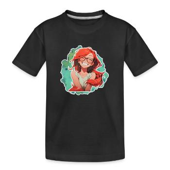 Frau Soline lolilol - Kinder Premium Bio T-Shirt - Schwarz - Vorne