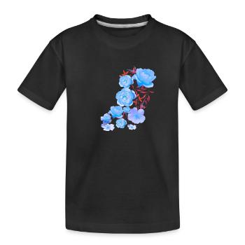 Roses Bleues, Roses, Rose Bleue, Fleurs - T-shirt bio Premium Enfant - noir - Devant