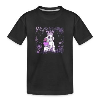 Hase König Herz Fantasy Kaninchen Märchen - Kinder Premium Bio T-Shirt - Schwarz - Vorne