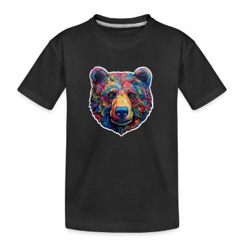 Bär psychedelisch - Kinder Premium Bio T-Shirt - Schwarz - Vorne