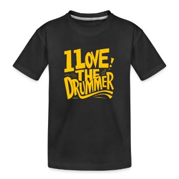 J’adore le batteur - j’adore la batterie - T-shirt bio Premium Enfant - noir - Devant