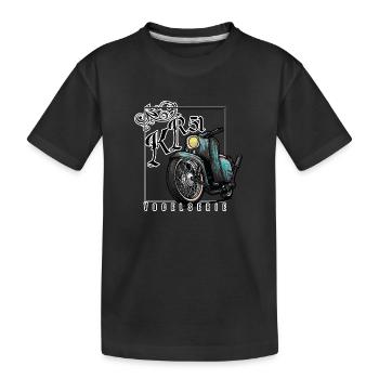 Schwalbe Tuning (turquoise / rust) // Illustration - Kids' Premium Organic T-Shirt - black - Front