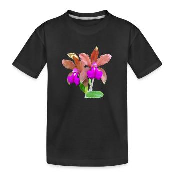 Orchidées Orchidées Hybrides Bronze Blossom Cattleya - T-shirt bio Premium Enfant - noir - Devant