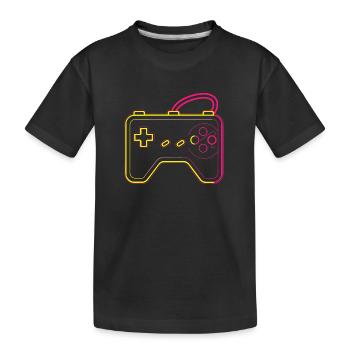 Manette de jeu rétro - T-shirt bio Premium Enfant - noir - Devant