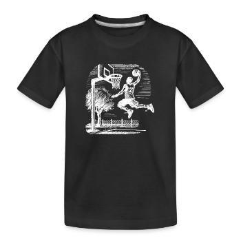 Basketball player dunk - Kids' Premium Organic T-Shirt - black - Front