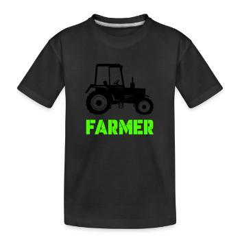 Agriculteur tracteur - T-shirt bio Premium Enfant - noir - Devant