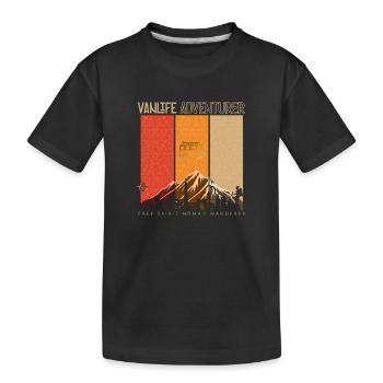 Vanlife adventurer - retro 70s colours - Kids' Premium Organic T-Shirt - black - Front