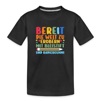 Daycare Leavers Back to School School Child Enrollment - Kids' Premium Organic T-Shirt - black - Front