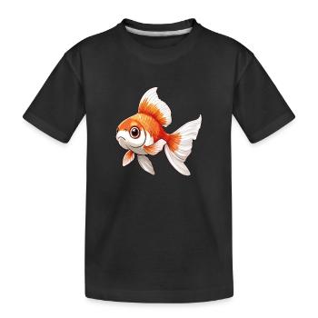 Schleierschwanz Goldfisch Geschenk tolles - Kinder Premium Bio T-Shirt - Schwarz - Vorne
