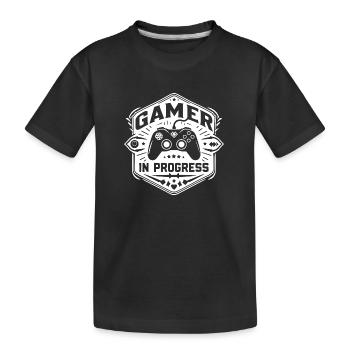 Gamer in Progress - Kids' Premium Organic T-Shirt - black - Front