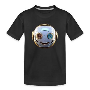 Roboterkopf für alle Sci-Fi- und Technikliebhaber - Kinder Premium Bio T-Shirt - Schwarz - Vorne