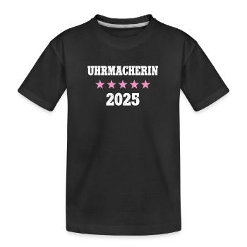 Uhrmacherin 2025 Neuer Job Arbeit Ausbildung Lehre - Kinder Premium Bio T-Shirt - Schwarz - Vorne