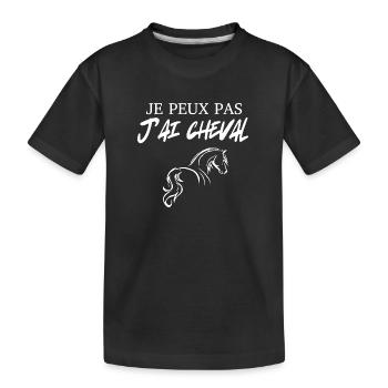 Ich kann kein Pferd haben - Kinder Premium Bio T-Shirt - Schwarz - Vorne