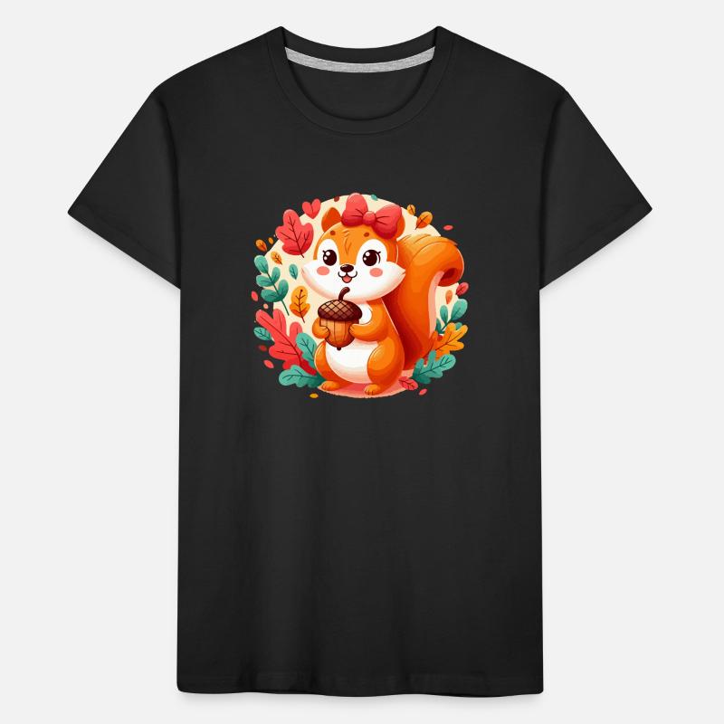 Süßes Eichhörnchen mit Eichel Kinder Premium Bio T-Shirt