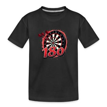 Dart Dartpfeil Darts 180 Dartboard Triple - Kinder Premium Bio T-Shirt - Schwarz - Vorne