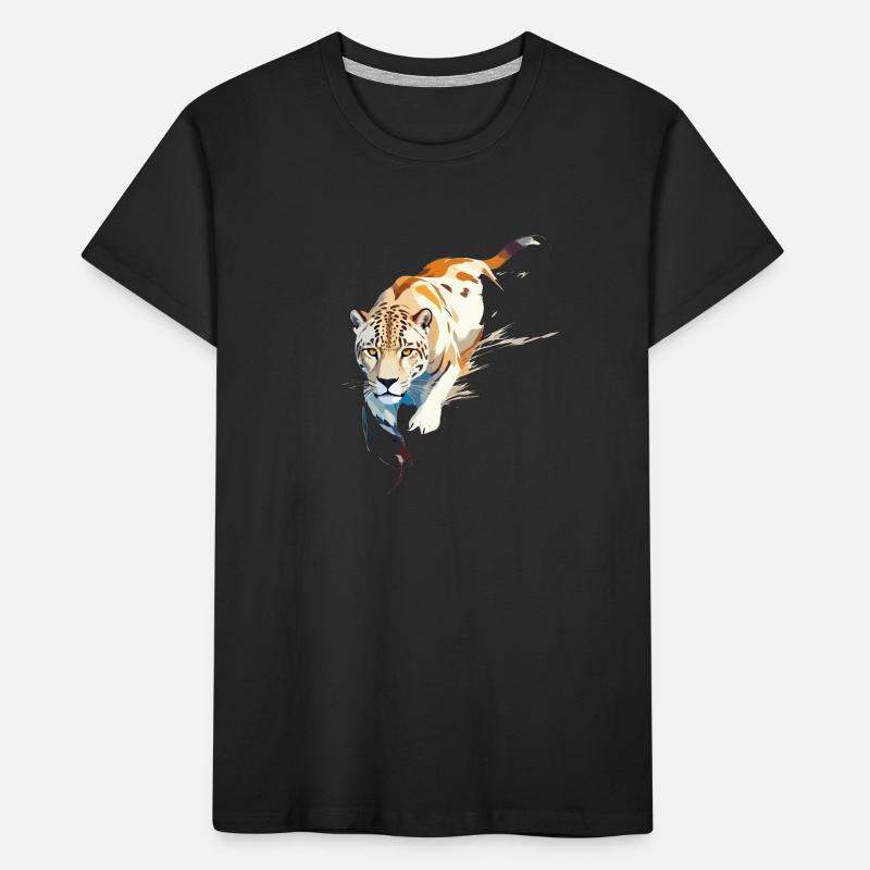 Leopard Vektor Kunst mit lebendiger Illustration Kinder Premium Bio T-Shirt