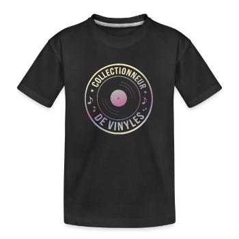 Collectionneur de vinyles - T-shirt bio Premium Enfant - noir - Devant
