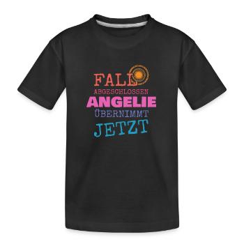 Prénom Angelie - T-shirt bio Premium Enfant - noir - Devant