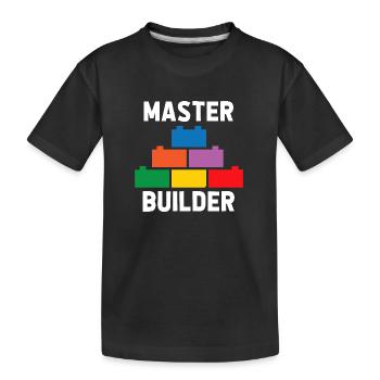 Brick Builder Brick Building Master Builder - Kids' Premium Organic T-Shirt - black - Front