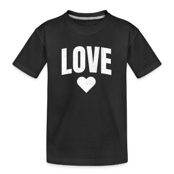 Love | Love | Heart | Heart - Kids' Premium Organic T-Shirt - black - Front
